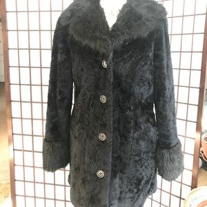 Black Faux Fur Coat